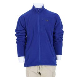 Second life - Męska niebieska kurtka polarowa TNF - Jak nowy. Niebieskie kurtki sportowe męskie The North Face, m, bez wzorów, z polaru, trekkingowe. Za 170.36 zł.