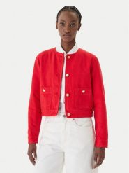 Tommy Hilfiger Kurtka jeansowa WW0WW48591 Pomarańczowy Regular Fit. Brązowe kurtki damskie Tommy Hilfiger, bez wzorów, z bawełny, bez kaptura. Za 629.99 zł.