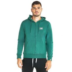 Bluza z bawełna z kaptur na czas wolny na co dzień. Zielone bluzy męskie LEONE 1947 APPAREL, bez wzorów, z bawełny, bez kaptura. W wyprzedaży za 164.19 zł.