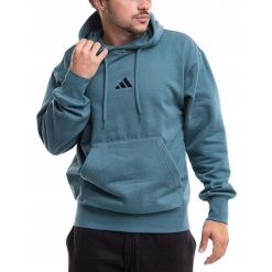 Bluza Męska Z Kapturem adidas Sportowa Dresowa Treningowa Hoodie roz. S. Niebieskie bluzy męskie Adidas, m, bez wzorów, z bawełny, z kapturem. W wyprzedaży za 194.00 zł.