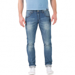 Dżinsy "Eduardo" - Slim fit - w kolorze niebieskim. Niebieskie jeansy męskie Timezone. W wyprzedaży za 136.95 zł.