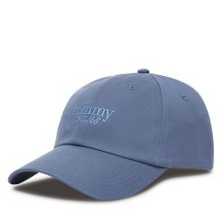 Czapka z daszkiem Tommy Jeans. Szare czapki i kapelusze damskie Tommy Jeans, bez wzorów, z jeansu. Za 129.99 zł.