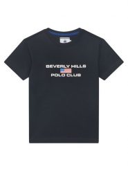 Beverly Hills Polo Club T-Shirt P-SS26B-TS0132 Granatowy Regular Fit. Niebieskie t-shirty dla chłopców Beverly Hills Polo Club, bez wzorów, z bawełny, bez ramiączek. Za 119.99 zł.