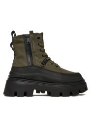 Palladium Trzewiki Pallasquad Zip Tx 99532-325-M Zielony. Zielone botki damskie Palladium, z materiału, bez obcasa, na płaskiej podeszwie, bez zapięcia. Za 419.99 zł.