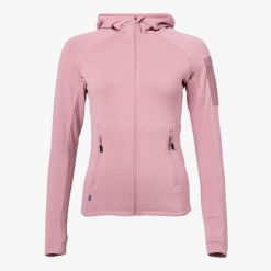 Bluza turystyka damska Swedemount Ultra Light Tech Midlayer Hood szybkoschnąca. Czerwone bluzy damskie SWEDEMOUNT, bez wzorów, bez kaptura, do biegania. Za 249.99 zł.