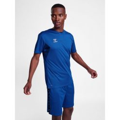 Jersey Hummel Authentic. Niebieskie koszulki sportowe męskie Hummel, bez wzorów, z jersey, bez kołnierzyka, bez ramiączek, do piłki nożnej. Za 164.50 zł.