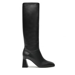 Kozaki Pollini. Czarne kozaki damskie Pollini, bez obcasa, na słupku. Za 2,599.00 zł.