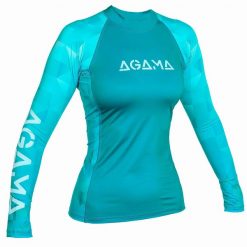 Damska koszulka lycrowa AQUA LADY. Niebieskie koszulki sportowe damskie AGAMA, s, bez wzorów, z lycry, bez kołnierzyka, bez ramiączek, na golfa. Za 225.56 zł.
