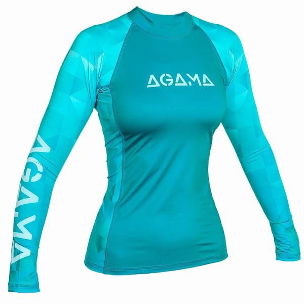Damska koszulka lycrowa AQUA LADY. Niebieskie koszulki sportowe damskie AGAMA, m, bez wzorów, z lycry, bez kołnierzyka, bez ramiączek, na golfa. Za 230.69 zł.