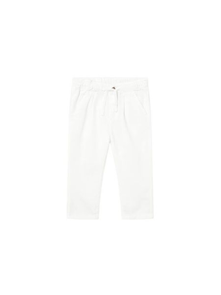 Mayoral Spodnie materiałowe 1523 Biały Relaxed Fit. Białe spodnie materiałowe dla chłopców Mayoral, bez wzorów, z bawełny. Za 122.99 zł.