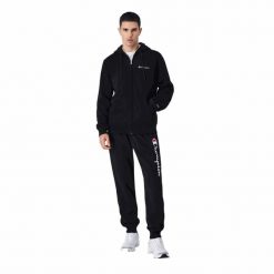Męska Bluza Z Zamkiem Błyskawicznym Z Logo Na Piersi. Szare bluzy męskie Champion, m, bez wzorów, z bawełny, z kapturem. Za 426.99 zł.