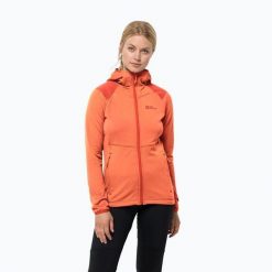 Bluza trekkingowa damska Jack Wolfskin Kolbenberg Hooded FZ. Brązowe bluzy damskie Jack Wolfskin, xs, bez wzorów, z elastanu, bez kaptura. Za 269.99 zł.