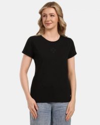 Damska bawełniana koszulka Kilpi LOS-W. Czarne t-shirty damskie Kilpi, bez wzorów, z bawełny, bez kołnierzyka. Za 91.56 zł.