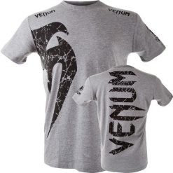 Koszulka sportowa męska Venum Giant. Szare koszulki sportowe męskie VENUM, m, bez wzorów, bez kołnierzyka, bez ramiączek. Za 129.99 zł.
