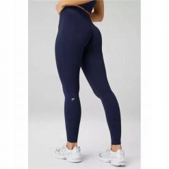 FABLETICS Damskie Legginsy Sportowe Wysoki Stan No-Seam PureLuxe. Niebieskie legginsy damskie FABLETICS, l, bez wzorów, z elastanu, z podwyższonym stanem, długie, na fitness i siłownię. Za 299.99 zł.