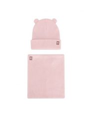 Nelli Blu Komplet czapka i komin 7KF-001-AW24 Różowy. Czerwone czapki dla dzieci Nelli Blu, na zimę, bez wzorów, z bawełny. Za 59.99 zł.