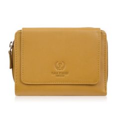 Portfel damski skórzany żółty duży w orientacji poziomej z RFID Paolo Peruzzi SL-07-MNG. Żółte portfele damskie Paolo Peruzzi, bez wzorów, ze skóry. Za 89.00 zł.