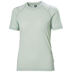 Damska koszulka polo Helly Hansen HH Durawool. Zielone koszulki sportowe damskie Helly Hansen, bez wzorów, bez kołnierzyka, bez ramiączek, na fitness i siłownię. Za 432.00 zł.