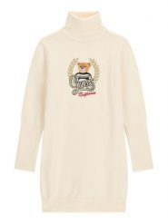 Guess Sukienka dzianinowa J6BK14 Z1299 Kremowy Regular Fit. Białe sukienki dla dziewczynek Guess, z aplikacjami, z dzianiny, bez ramiączek. Za 284.99 zł.