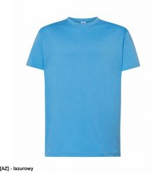T-shirt JHK TSRA 150 - męski z krótkim rękawem wzmocniony lycrą ściągacz, 100% bawełna, 155-160g - lazurowy XS. Niebieskie t-shirty męskie JHK, m, bez wzorów, z bawełny, bez kołnierzyka. Za 20.50 zł.