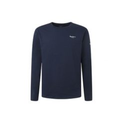 Koszulka z długim rękawem Pepe Jeans Original Basic 2. Niebieskie bluzki z długim rękawem męskie Pepe Jeans, s, bez wzorów, z bawełny, bez kołnierzyka. Za 126.85 zł.