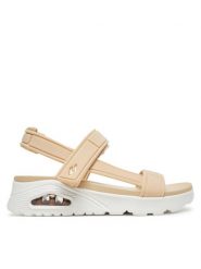 Skechers Sandały Uno-Summer Stand2 119813/NAT Beżowy. Brązowe sandały damskie Skechers, bez wzorów, z materiału, bez obcasa, na koturnie, bez zapięcia. Za 189.99 zł.