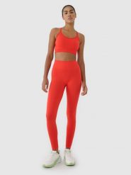 4F Legginsy treningowe bezszwowe damskie - czerwone M/L. Czerwone legginsy damskie 4f, l, bez wzorów, z dzianiny, z podwyższonym stanem, na fitness i siłownię. W wyprzedaży za 79.99 zł.