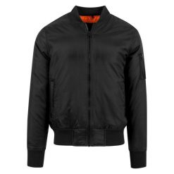 Męska Kurtka Bomber. Brązowe kurtki męskie BUILD YOUR BRAND, m, bez wzorów, sportowe, bez kaptura. Za 291.99 zł.