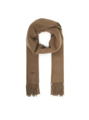 Calvin Klein Szalik Emblem LV04D8060G Beżowy. Brązowe czapki i kapelusze damskie Calvin Klein, bez wzorów, z wełny. Za 349.99 zł.