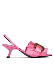 Versace Jeans Couture Sandały 80VA3S48 ZS185 Różowy. Czerwone sandały damskie Versace Jeans Couture, bez wzorów, z jeansu, bez obcasa, na szpilce, bez zapięcia. Za 969.99 zł.