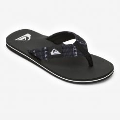Japonki męskie Quiksilver Molokai Layback. Czarne buty sportowe męskie Quiksilver, z bawełny, bez zapięcia. Za 119.99 zł.