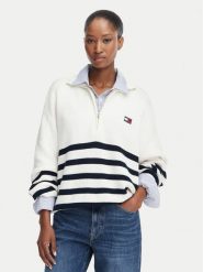 Tommy Jeans Sweter DW0DW22928 Kremowy Regular Fit. Białe swetry damskie Tommy Jeans, xs, bez wzorów, z bawełny, bez kołnierzyka, bez ramiączek, bez kaptura. Za 449.99 zł.