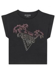 Guess T-Shirt J5GI32 K8HM4 Czarny Regular Fit. Czarne t-shirty i topy dla dziewczynek Guess, z aplikacjami, z bawełny, bez ramiączek. Za 59.99 zł.