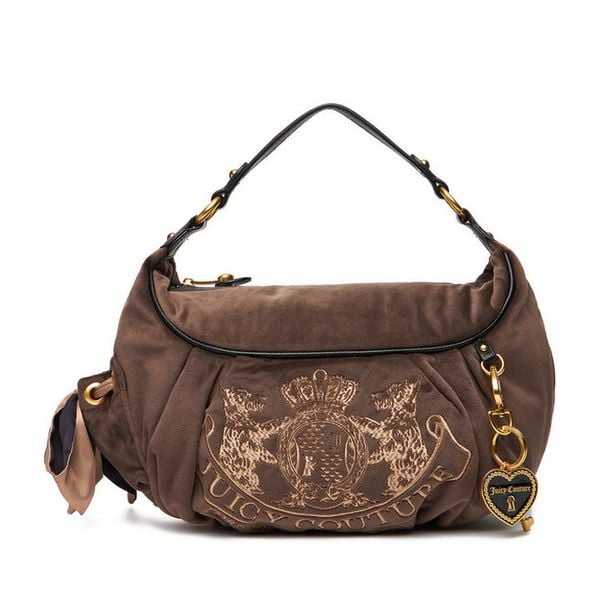 Torebka Juicy Couture. Brązowe torebki do ręki damskie Juicy Couture, bez wzorów, klasyczne, bez dodatków. Za 419.99 zł.