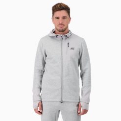 Kurtka męska z kapturem wodoodporna do biegania NEOTECH JACKET. Szare kurtki sportowe męskie BODYCROSS, m, bez wzorów, z materiału, do biegania. Za 640.99 zł.