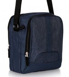Torebka, Listonoszka Granatowa z Regulowanym Paskiem, Zapinana na Zamek -Pako Jeans. Niebieskie saszetki męskie Pako Jeans, z jeansu, małe. Za 59.00 zł.