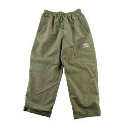 Second life - Damskie spodnie dresowe Y2K nylonowe w kolorze kaki - Jak nowy. Zielone spodnie dresowe damskie Umbro, l, bez wzorów, z dresówki. Za 124.96 zł.
