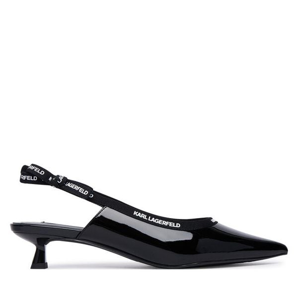 Czółenka KARL LAGERFELD. Czarne czółenka damskie KARL LAGERFELD, bez wzorów, bez obcasa, bez zapięcia. Za 752.99 zł.