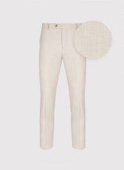PAKO LORENTE - Beżowe spodnie ganiturowe z lnem. Brązowe eleganckie spodnie męskie Pako Lorente, m, bez wzorów, z elastanu. Za 599.99 zł.