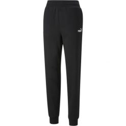 Spodnie damskie Pum ESS+ Embroidery High-Waist Pants FL. Czarne obuwie sportowe damskie Puma, xl, bez wzorów, z podwyższonym stanem. Za 179.00 zł.