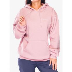 Bluza z kapturem damska Columbia Aldermore Hoodie. Czerwone bluzy sportowe damskie Columbia, bez wzorów, z kapturem, trekkingowe. Za 183.69 zł.
