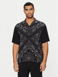 HUGO Koszula Espino 50534252 Czarny Oversize. Czarne koszule męskie Hugo, l, bez wzorów, z wiskozy, bez kołnierzyka, bez ramiączek. Za 299.99 zł.