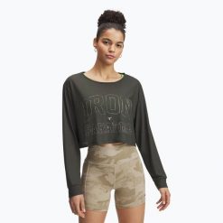 Longsleeve Under Armour Project Rock IP. Zielone koszulki sportowe damskie Under Armour, bez wzorów, bez kołnierzyka, bez ramiączek. Za 249.99 zł.