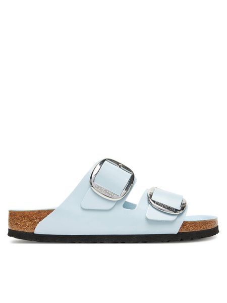 Birkenstock Klapki Arizona Big Buckle Hex 1030374 Błękitny. Niebieskie klapki damskie Birkenstock, bez wzorów, ze skóry, bez obcasa. Za 719.99 zł.