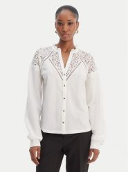 Morgan Koszula 261-TNICOLE Biały Regular Fit. Białe bluzki damskie Morgan, s, bez wzorów, z syntetyku, bez kołnierzyka, bez ramiączek. Za 229.99 zł.