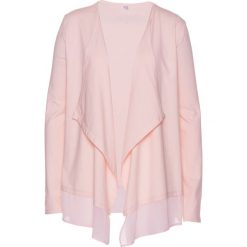 Shirt bez zapięcia z szyfonową wstawką bonprix pastelowy jasnoróżowy. Bluzki damskie bonprix. Za 54.99 zł.