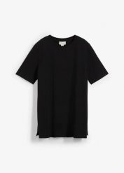Shirt ciążowy i do karmienia piersią z bawełny organicznej, z rozcięciami po bokach. Czarne bluzki damskie bonprix, bez wzorów, z bawełny, bez kołnierzyka, moda ciążowa, bez ramiączek. Za 69.99 zł.