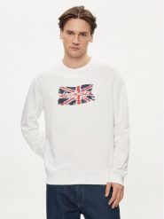 Pepe Jeans Bluza Ruwan PM582669 Biały Regular Fit. Białe bluzy męskie Pepe Jeans, m, bez wzorów, z bawełny, bez kaptura. Za 229.99 zł.