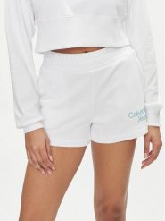 Calvin Klein Jeans Szorty sportowe Stacked Institutional J20J223136 Biały Relaxed Fit. Białe szorty sportowe damskie Calvin Klein Jeans, xl, bez wzorów, z bawełny, sportowe. Za 229.99 zł.