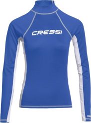 Cressi Koszulka Rashguard Long damska. Niebieskie koszulki sportowe damskie CRESSI, s, bez wzorów, z poliamidu, bez kołnierzyka, bez ramiączek, żeglarskie. Za 197.00 zł.